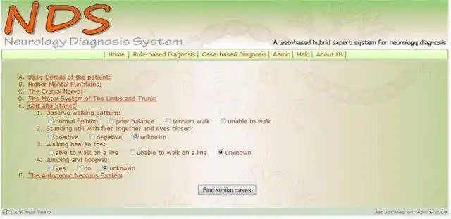 Download web tool or web app Neurology Diagnosis System