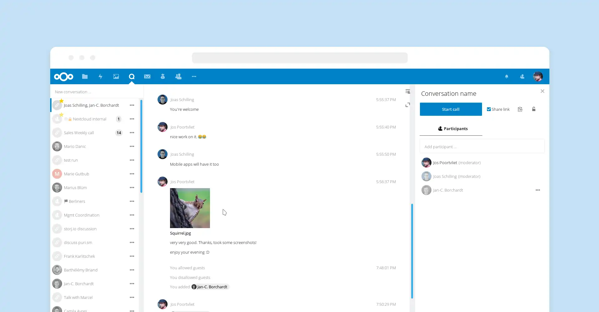 ابزار وب یا برنامه وب Nextcloud Talk را دانلود کنید