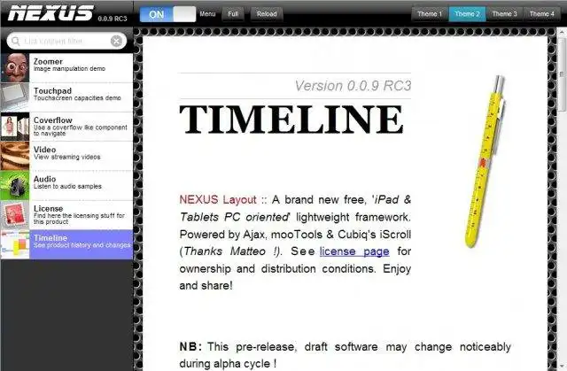Download web tool or web app NEXUS Layout