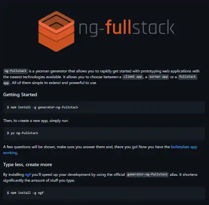 Unduh alat web atau aplikasi web ng-fullstack