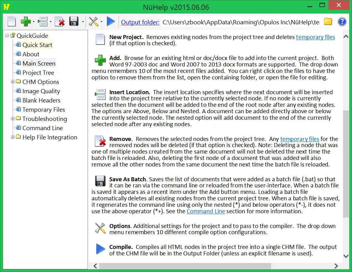 Download web tool or web app NüHelp: Word/HTML to CHM converter