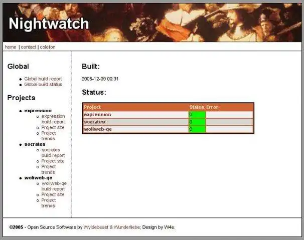 Download webtool of webapp Nightwatch