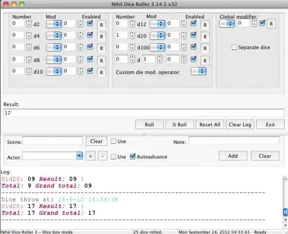 Téléchargez l'outil Web ou l'application Web Nihil Dice Roller pour l'exécuter sous Linux en ligne