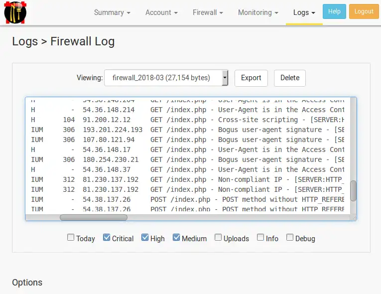 웹 도구 또는 웹 앱 NinjaFirewall 다운로드