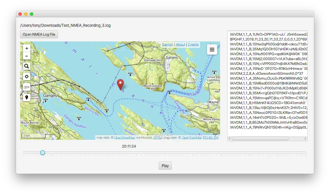 Download web tool or web app NMEA Replayer