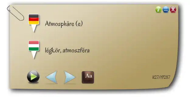 Download web tool or web app Német szótanuló