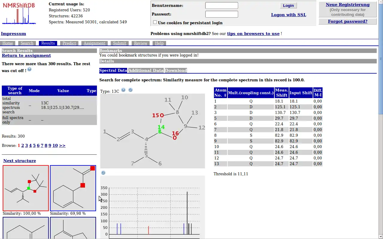 Descargue la herramienta web o la aplicación web nmrshiftdb2