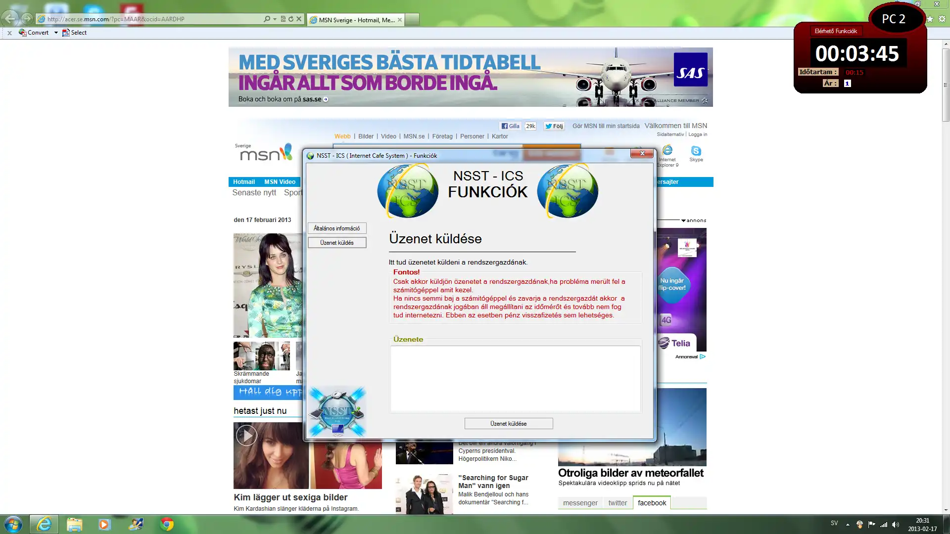 Download web tool or web app NN - Internet Cafe Rendszer