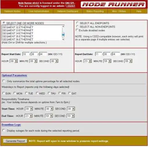 ดาวน์โหลดเครื่องมือเว็บหรือเว็บแอป Node Runner - PHP Network Monitor