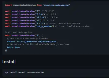 Download web tool or web app Normalize Node.js versions