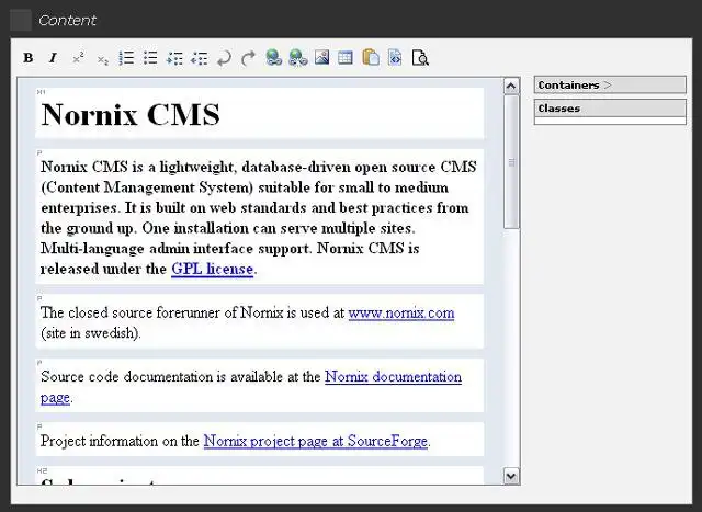 Download web tool or web app Nornix CMS