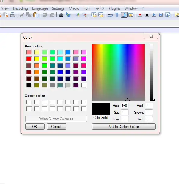 Scarica lo strumento web o l'app web Notepad++ ColorBox