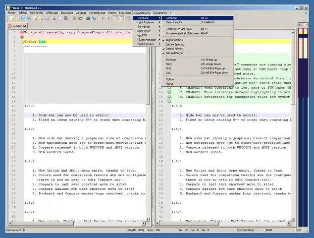 Télécharger l'outil Web ou l'application Web Notepad ++ Comparer le plugin