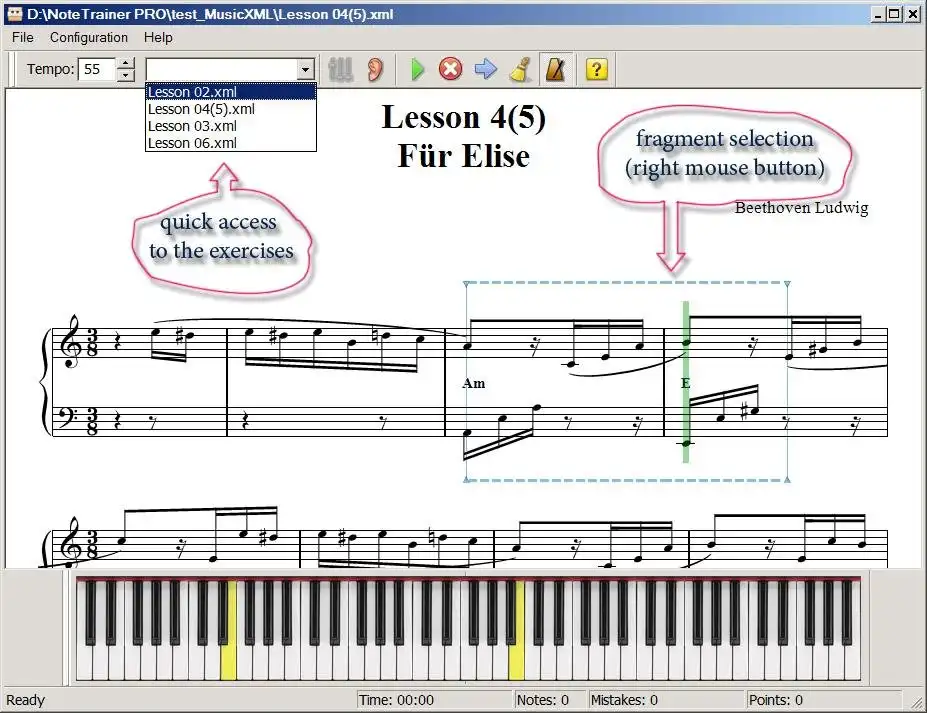 Download web tool or web app NoteTrainer PRO