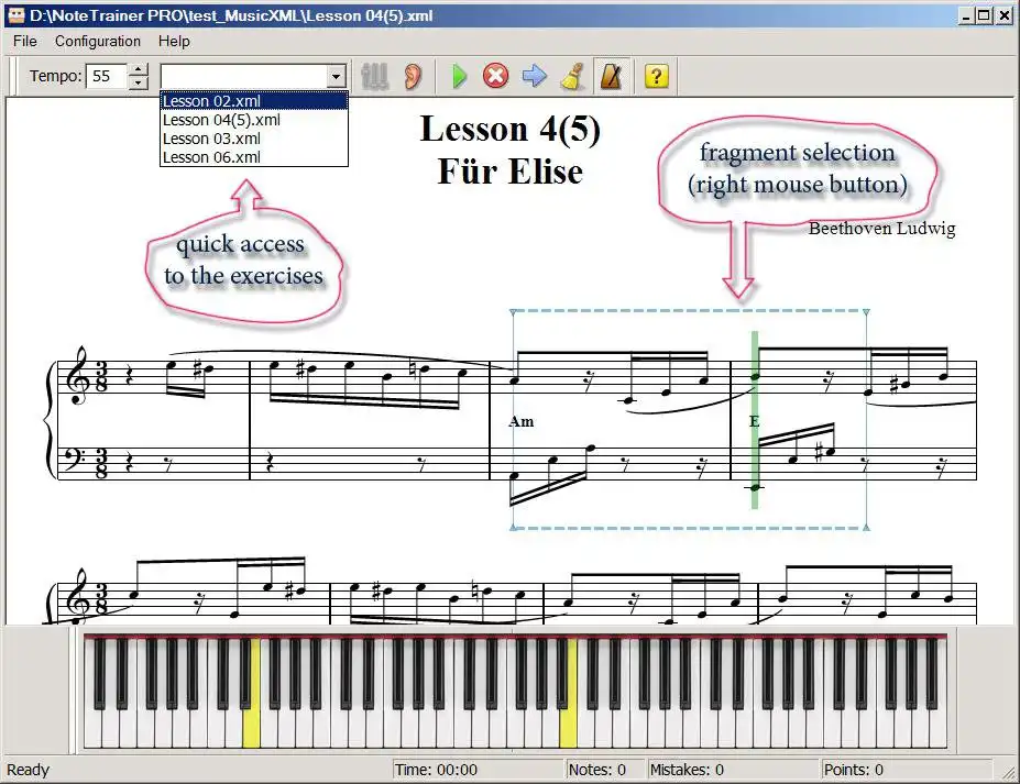 Download web tool or web app NoteTrainer PRO to run in Windows online over Linux online