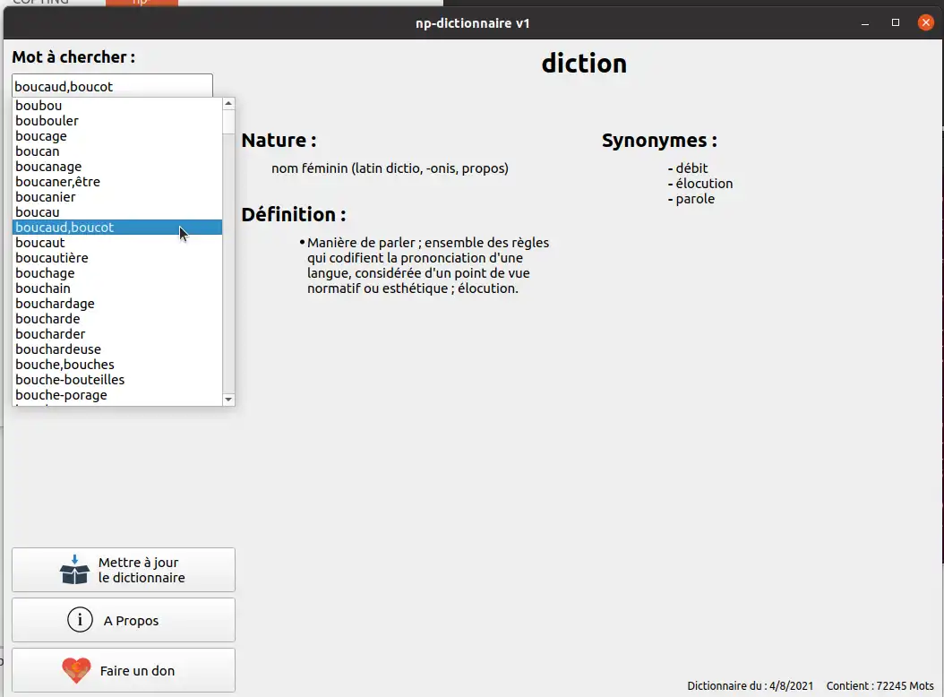 Download web tool or web app np-dictionnaire