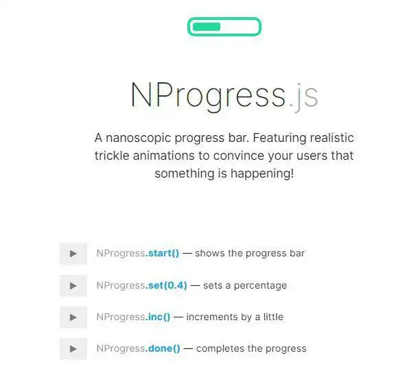 വെബ് ടൂൾ അല്ലെങ്കിൽ വെബ് ആപ്പ് NProgress.js ഡൗൺലോഡ് ചെയ്യുക