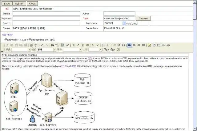 Download web tool or web app NPS - The Enterprise CMS for websites