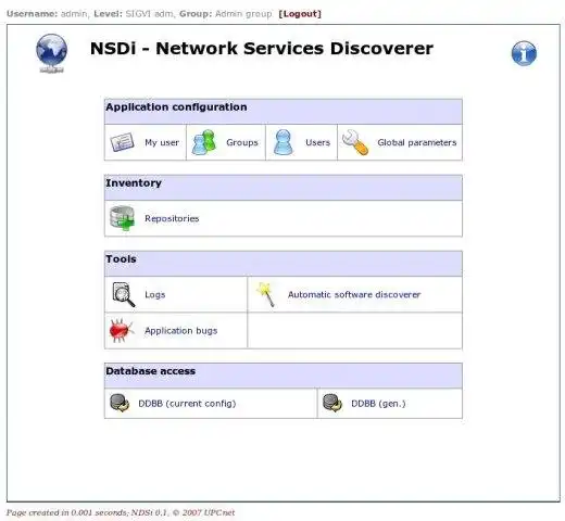 Download web tool or web app NSDi - Network Services Discoverer