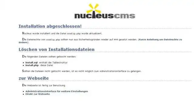 Download web tool or web app Nucleus CMS (Deutsche Version)