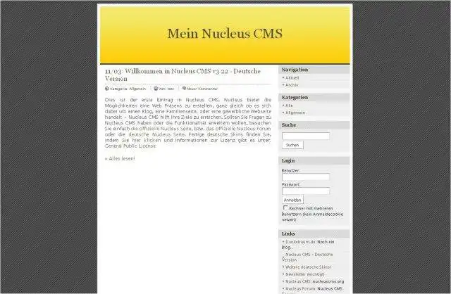 Download web tool or web app Nucleus CMS (Deutsche Version)