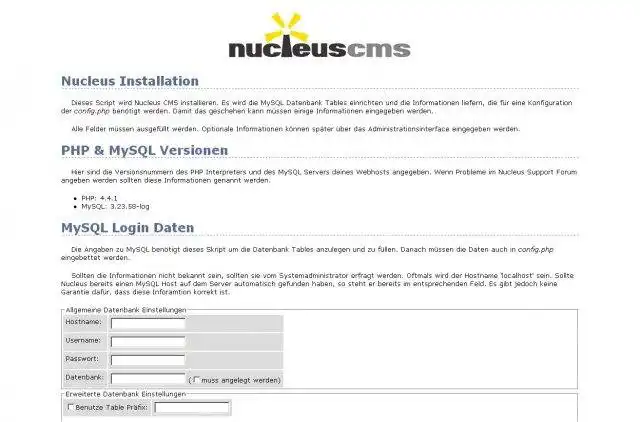 Download web tool or web app Nucleus CMS (Deutsche Version)