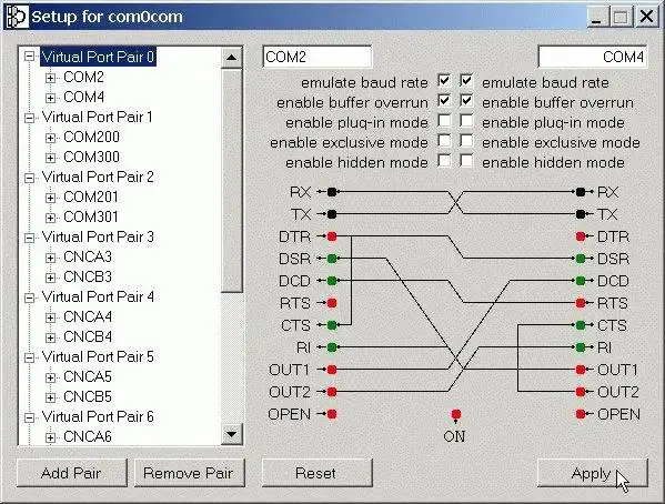 Download web tool or web app Null-modem emulator