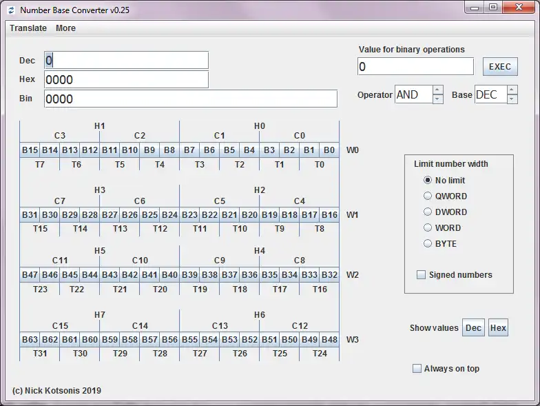 Download web tool or web app Number Base Converter