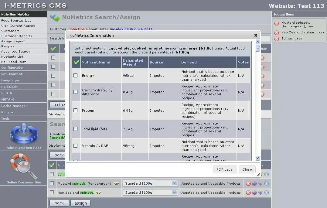 Download webtool of webapp NuMetrics