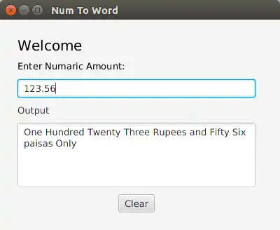 Download webtool of webapp Num To Word