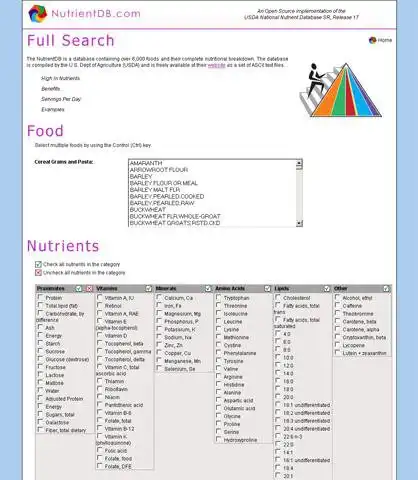 Download webtool of web-app NutrientDB om online in Linux te draaien