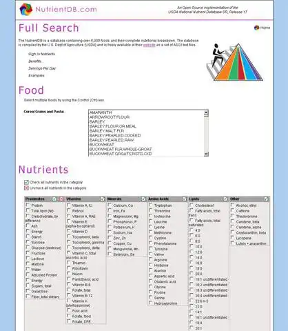 Descargue la herramienta web o la aplicación web NutrientDB para ejecutar en Linux en línea