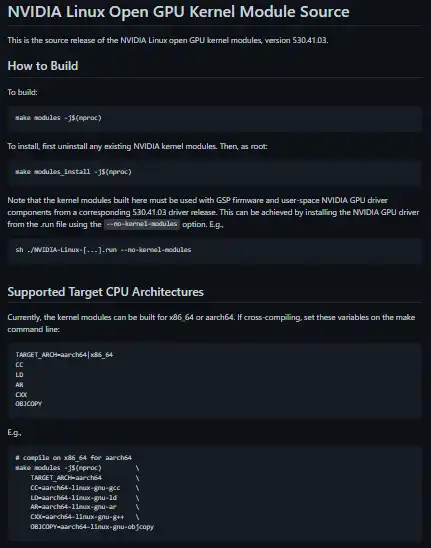 Download web tool or web app NVIDIA Linux Open GPU Kernel Module