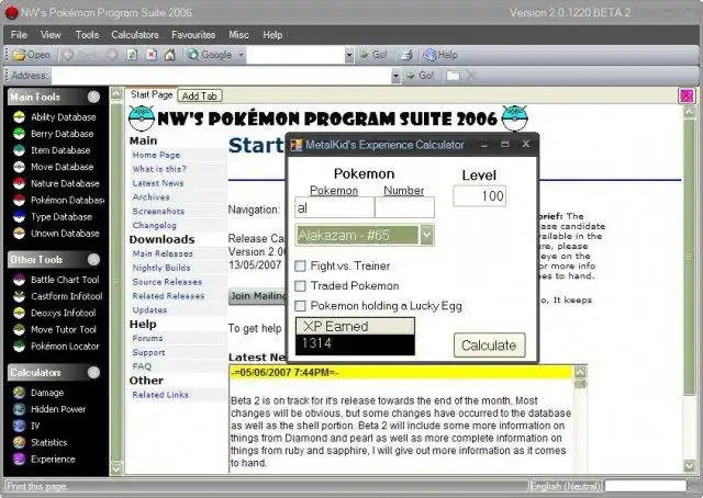 Download web tool or web app NWs Ultimate Pokédex to run in Windows online over Linux online