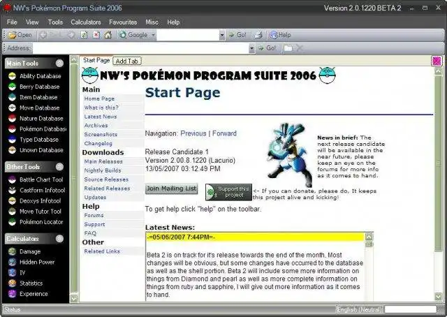 Download web tool or web app NWs Ultimate Pokédex to run in Windows online over Linux online