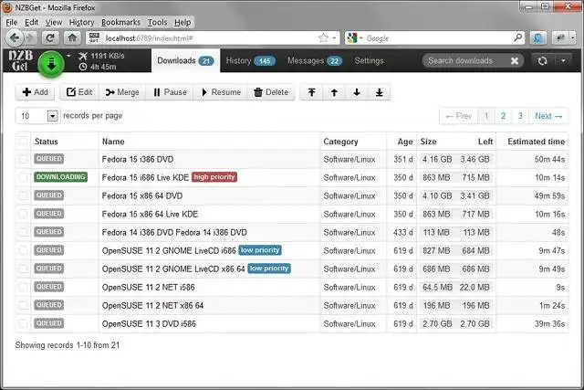 Scarica lo strumento web o l'app web NZBGet
