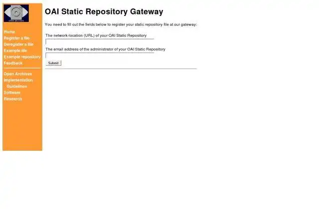 Download web tool or web app OAI-PMH Static Repository Gateway