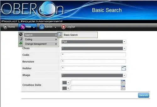 Завантажте веб-інструмент або веб-програму Oberon PLM