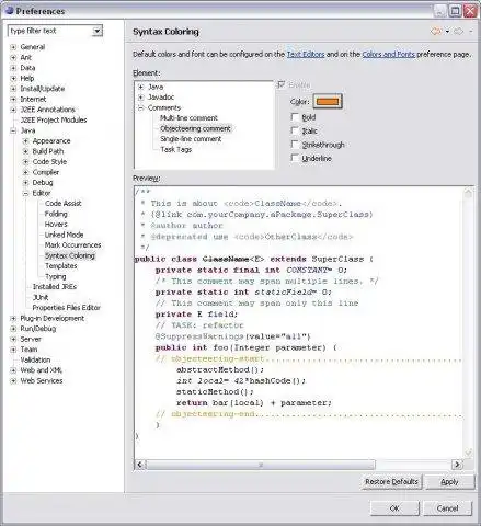 Web ツールまたは Web アプリの Objecteering Syntax Color For Eclipse をダウンロード