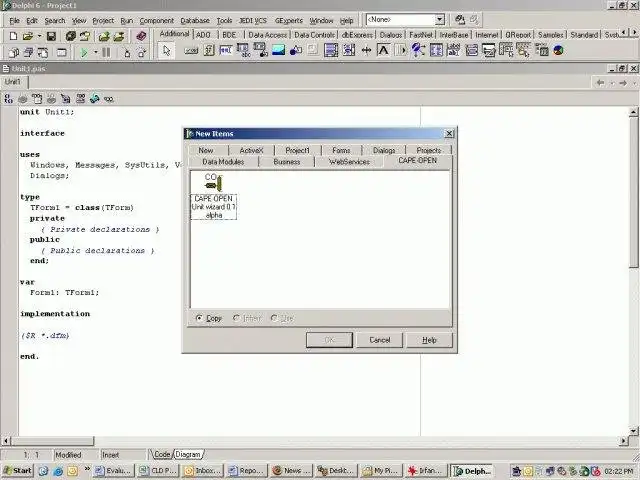 Download web tool or web app Object Pascal CAPE-OPEN wizard