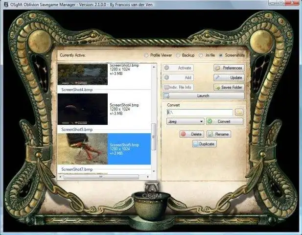 Download web tool or web app Oblivion Savegame Manager