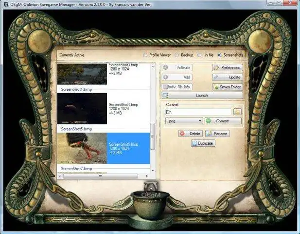 Download web tool or web app Oblivion Savegame Manager to run in Windows online over Linux online