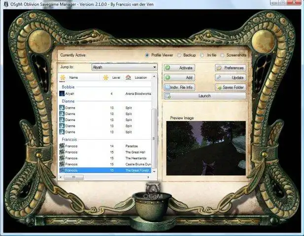 Mag-download ng web tool o web app Oblivion Savegame Manager para tumakbo sa Windows online sa Linux online