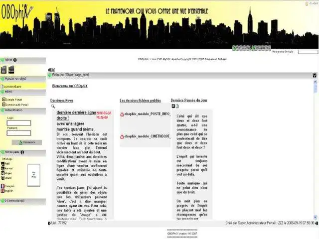 Download web tool or web app obophix FrameWork (CMS portal)