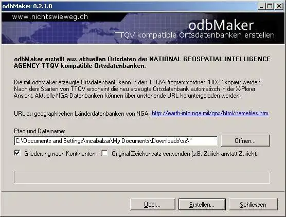Download web tool or web app odbMaker to run in Windows online over Linux online