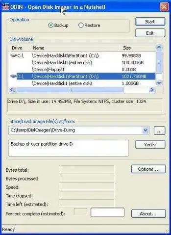 Download web tool or web app ODIN (Open Disk Imager in a Nutshell)