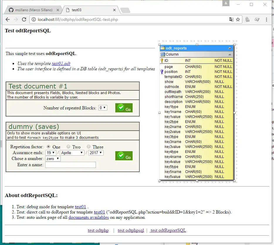 Download web tool or web app odtReportSQL