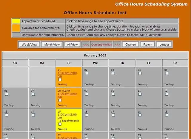 Download web tool or web app Office Hours Scheduling System