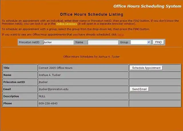 Download web tool or web app Office Hours Scheduling System