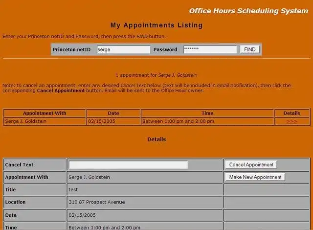 Download web tool or web app Office Hours Scheduling System